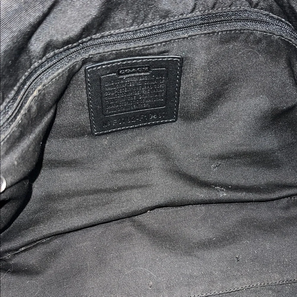 Coach Black Leather Shoulder Bag with Buckle Rings - Picture 8 of 16